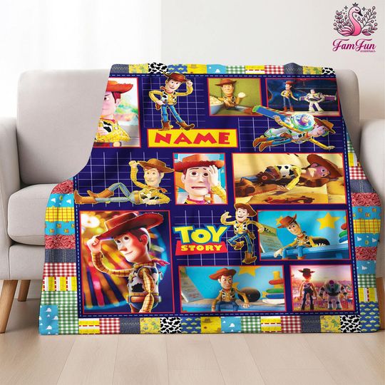 Discover Custom Name Toy Story Blanket, Disneyland Toy Story Blanket, Woody Buzz Jessi Blanket, Toy Story Birthday Gift, Blanket for Kid Baby