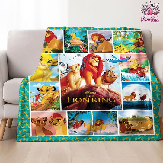 The Lion King Blanket | Pumbaa Timon Simba Blanket | The Lion King Birthday Gifts