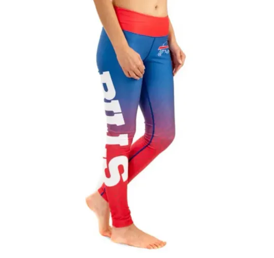 Women's Buffalo Bills Football Gradient Yoga Leggings Large