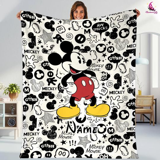 Discover Custom Mickey Mouse Blanket, Mickey Blanket, Mickey Mouse Birthday Gifts, Disneyland Mickey Blanket, Christmas Gifts