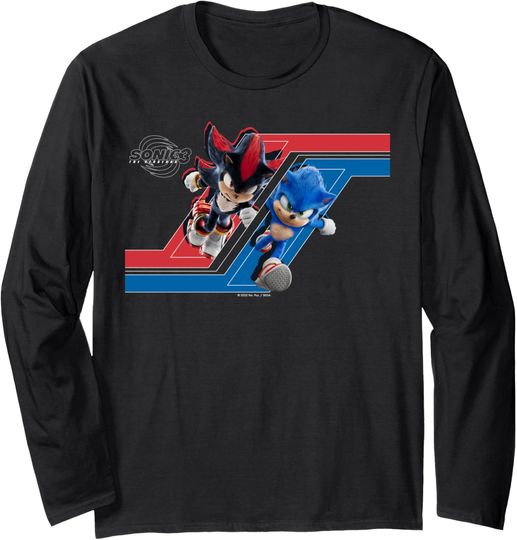 Discover Sonic the Hedgehog 3 - Rivals, Sonic & Shadow Long Sleeve T-Shirt