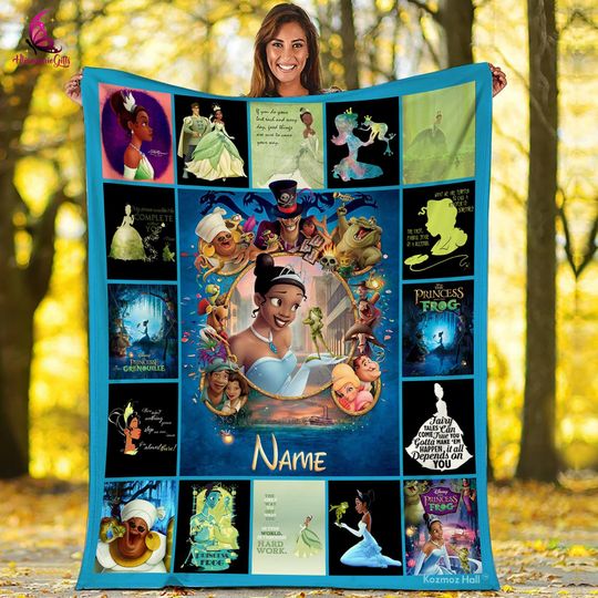 Personalized Tiana Princess Blanket, Princess Frog Blanket