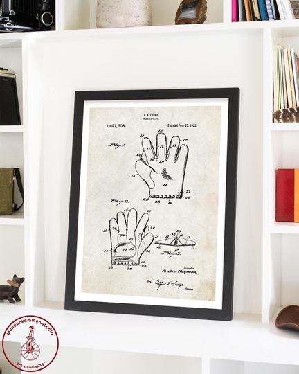 Discover Baseball Glove Patent Art Print: Sports Decor