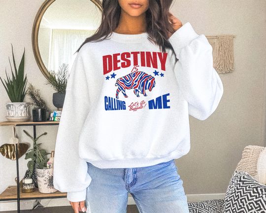 Destiny Sweatshirt Buffalo Football Vintage Fan Sweater Let’s Go Buffalo Mafia 716 WNY New York
