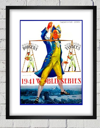 Discover 1941 Vintage Brooklyn Dodgers - New York Yankees World Series Program Cover - Digital Reproduction