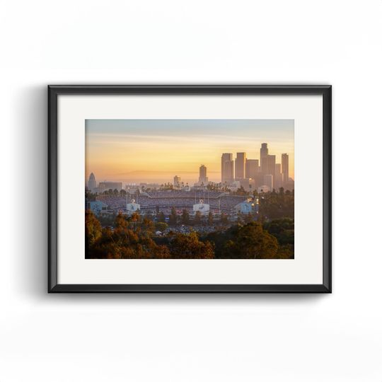 DODGER STADIUM Fine Art Print, Los Angeles Skyline Photography, High-Resolution Baseball Wall Art, DIGITAL Printable Download, Sports Gift