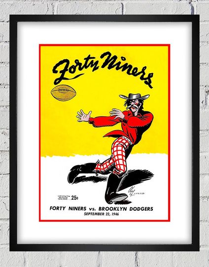 Discover 1946 Vintage San Francisco 49ers - Brooklyn Dodgers Football Program Cover - Digital Reproduction