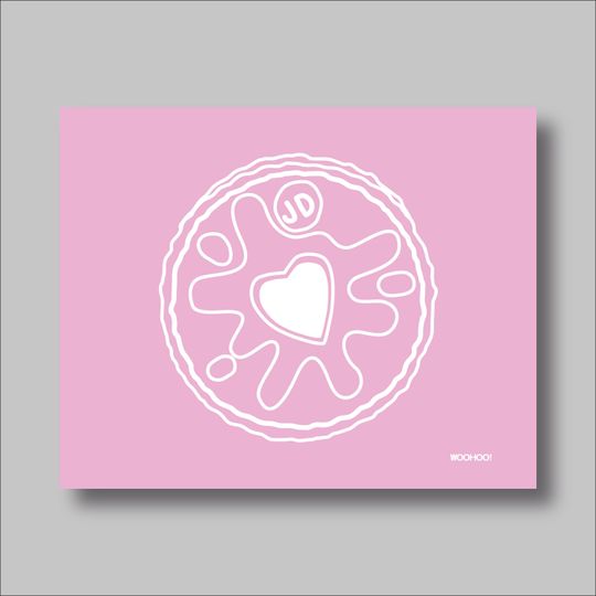 Discover Jammie Dodger Biscuit Print ~ Blue, Beige, Pink or Green ~ Cookie Print ~ Kitchen Print ~ Contemporary ~ Framed or Unframed A5-A1