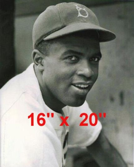 Discover Jackie Robinson~Brooklyn Dodgers~Black int~Poster~Portrait~Photo~ 16" x 20"
