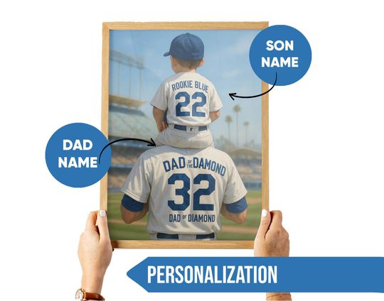 Discover Custom Los Angeles Dodgers Baseball Jersey Poster: Personalized Fan Art (Digital Download)