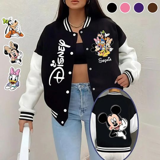 Discover Personalized Magical Varsity Jacket for Disneyland Trip, Cartoon Mouse And Friend Baseball Jacket, Letterman Jacket ipatudsn21273