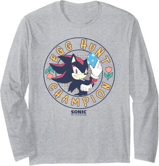 Discover Sonic The Hedgehog Easter Shadow Egg Hunt Champion Logo Long Sleeve T-Shirt