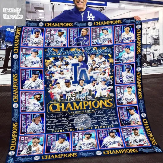 Discover Los Angeles city Dodger 2025 World Series Champions Blanket Quilt