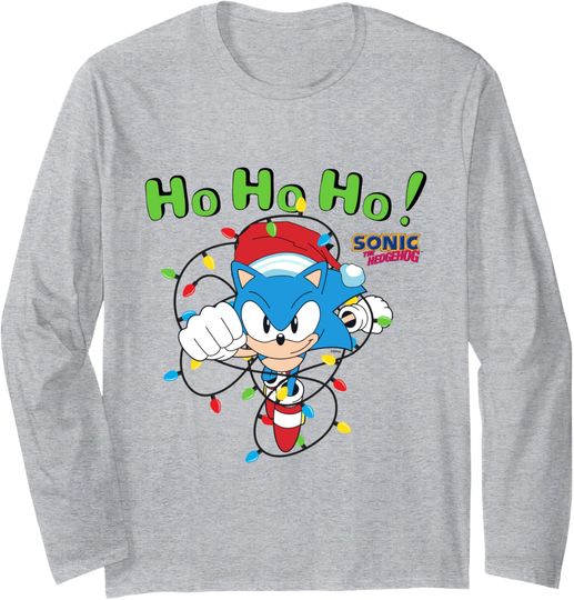 Discover Sonic The Hedgehog Christmas Ho Ho Ho! Light Decorations Long Sleeve T-Shirt
