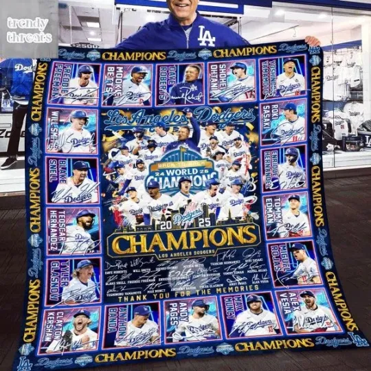 Discover LA Dodgers Back To Back World Series Champions Blanket Quilt
