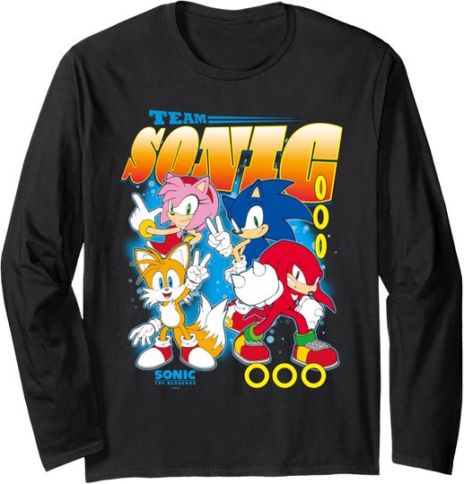 Discover Sonic The Hedgehog Team Sonic Amy Tails & Knuckles Long Sleeve T-Shirt