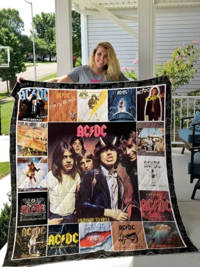 Personalized AC.DC Band Quilt Blanket Gift for Fan