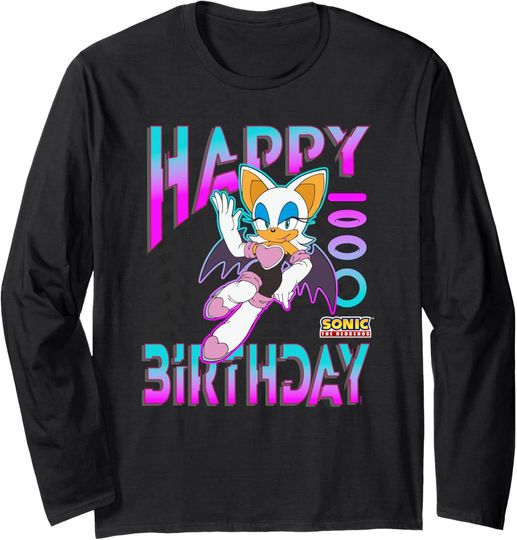 Sonic The Hedgehog Happy Birthday Rogue Grid Chest Poster Long Sleeve T-Shirt