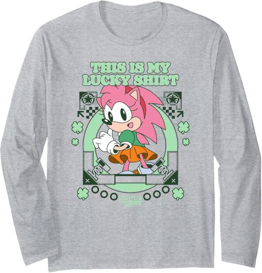 Discover Sonic The Hedgehog This Is My Lucky Shirt Sweet Amy Rose Long Sleeve T-Shirt