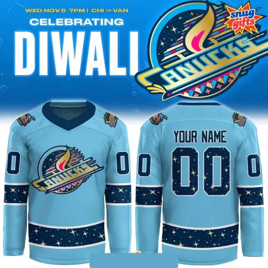 Personalized Vancouver Canucks Celebrating Diwali Night 2025 Hockey Shirt Men's