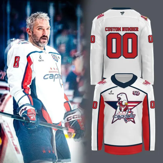 Discover Personalized Washington Capitals 50th Anniversary Special Hockey Shirt Men's