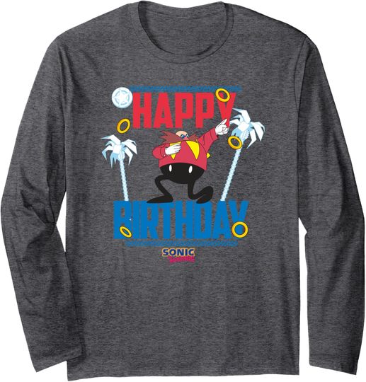Discover Sonic The Hedgehog Birthday Happy Birthday Eggman Big Poster Long Sleeve T-Shirt