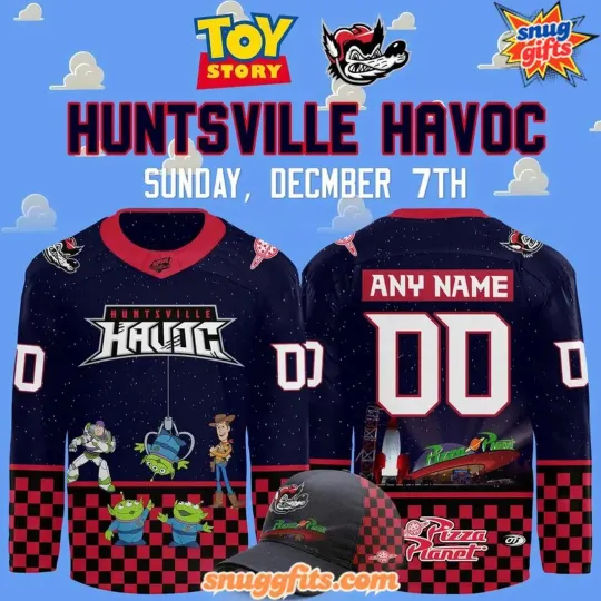 Personalized Huntsville Havoc x Toy Story Night Special Hockey Shirt Men's Gift
