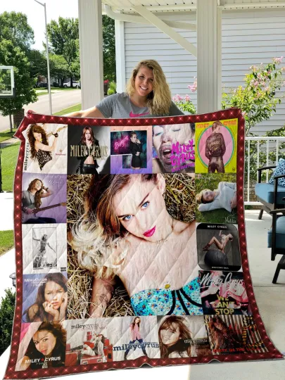 Discover Miley Cyrus Quilt Blanket Gift for Fan