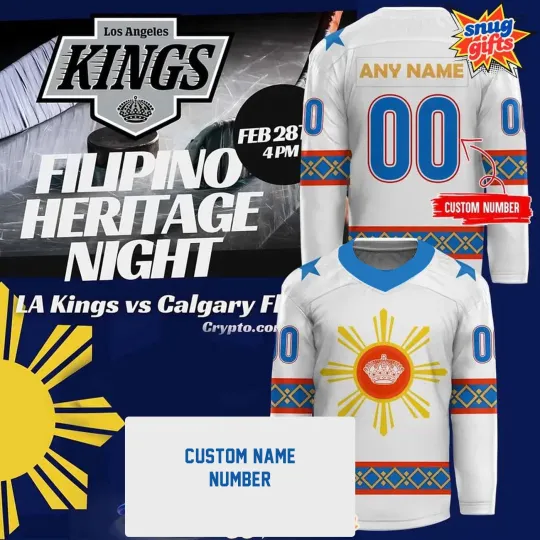Discover Personalize Los Angeles Kings Filipino Heritage Night Hockey Shirt Fan Gear Gift