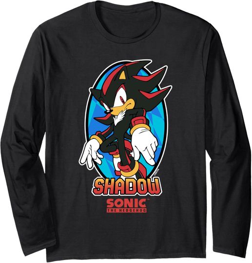 Discover Sonic The Hedgehog Iconic Shadow Postal Service Big Chest Portrait Long Sleeve T-Shirt