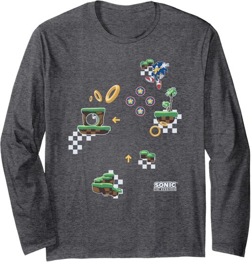 Sonic The Hedgehog Sonic Next Level Game Big Chest Logo Long Sleeve T-Shirt