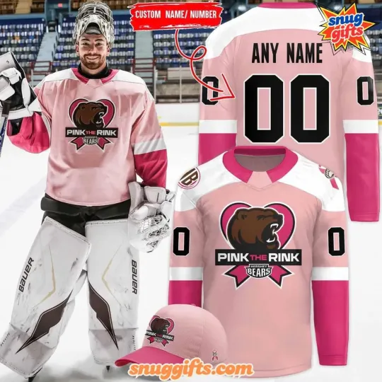 Discover Personalized Hershey Bears Pink the Rink Hockey Shirt Men's Fan Gear Xmas Gift