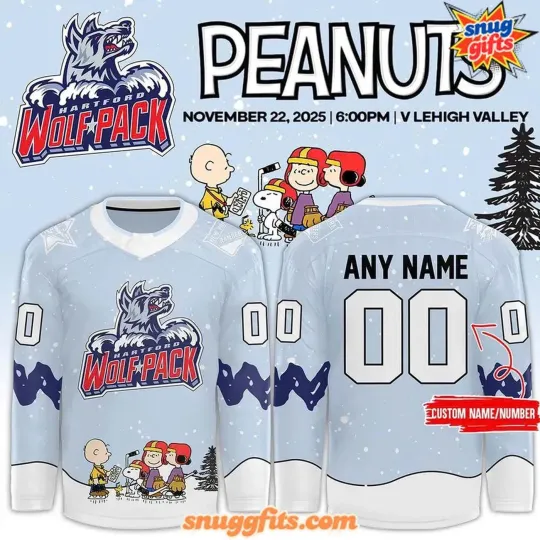 Discover Personalized Hartford Wolf Pack x Peanuts Night 2025 Special Hockey Shirt Men's