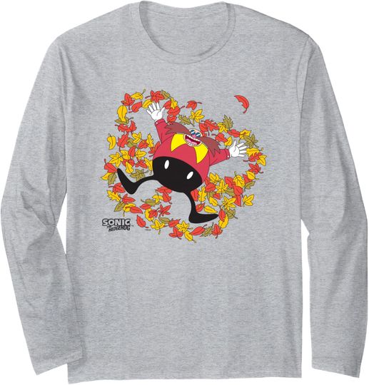 Discover Sonic The Hedgehog Happy Dr Eggman Leaves Angel Chest Logo Long Sleeve T-Shirt