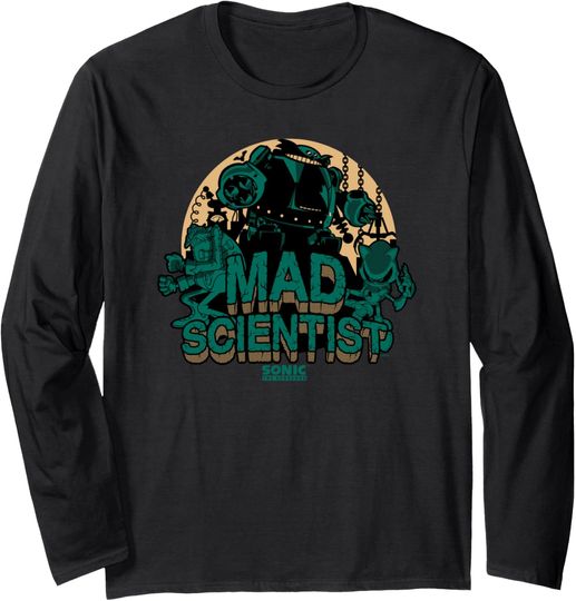 Sonic The Hedgehog Mad Scientist Group Shot Cracked Logo Long Sleeve T-Shirt