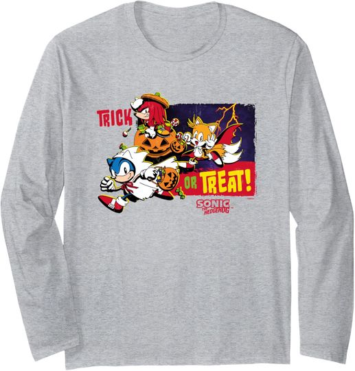 Discover Sonic The Hedgehog Halloween Best Trio Trick Or Treat! Logo Long Sleeve T-Shirt