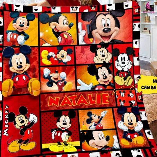 Discover Personalized Mickey Mouse Blanket, Disneyland Mickey Blanket, Mickey Mouse Birthday Gifts, Christmas Gift, Mickey Fleece Blanket
