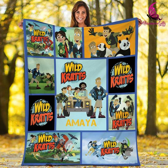 Discover Wild Kratts Personalized Blanket, Custom Wild Kratts, Birthday Blanket, Wild Kratts Family Blanket Family Birthday Gifts