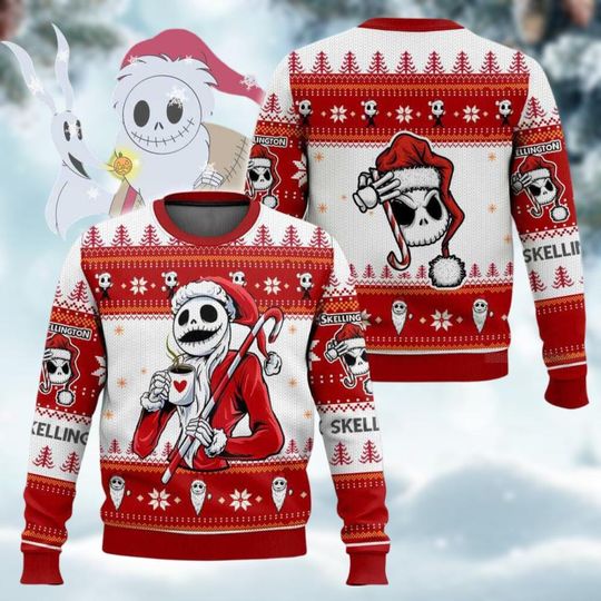 Jack Skellington Ugly Christmas Sweater, Nightmare Before Christmas Shirt, Santa Claus Xmas Sweater