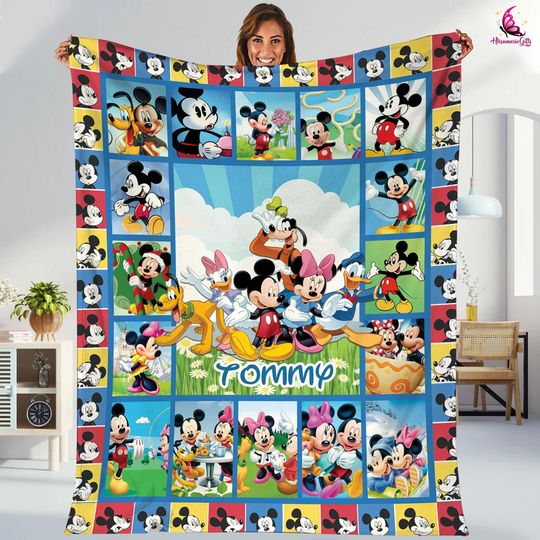 Discover Personalized Mickey Mouse And Friends Blanket | Mickey Mouse Blanket | Mouse and Friends | Christmas Gift | Magic Kingdom Blanket