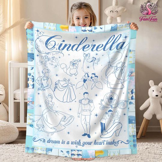 Discover Princess Cinde Blanket, Disneyworld Princess Blanket, Princess Girls Trip Blanket, Baby Girl Blanket, Kid Birthday Gifts