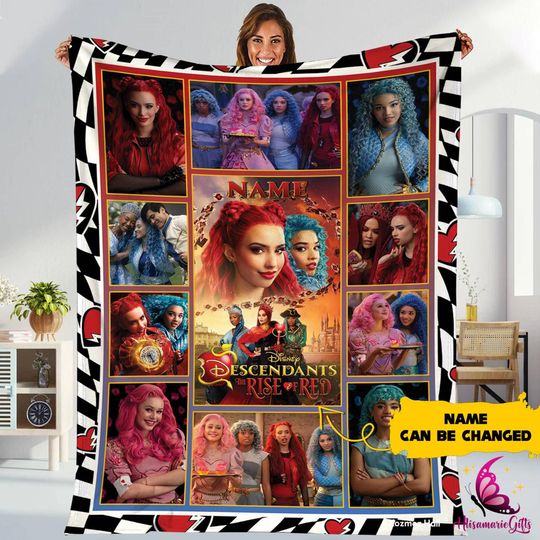 Discover Descendants The Rise Of Red Blanket, I'm A Rebel, Red vs Chloe, Descendants 4 Movie Gift, Disneyland Birthday Girl 4, Girl Blanket Gift