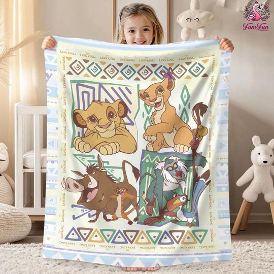 Discover The Lion King Blanket, Simba Timon Pumbaa Baby Blanket, Lion King Birthday Gift, Hakuna Matata, Animal Kingdom Blanket, Christmas Gifts