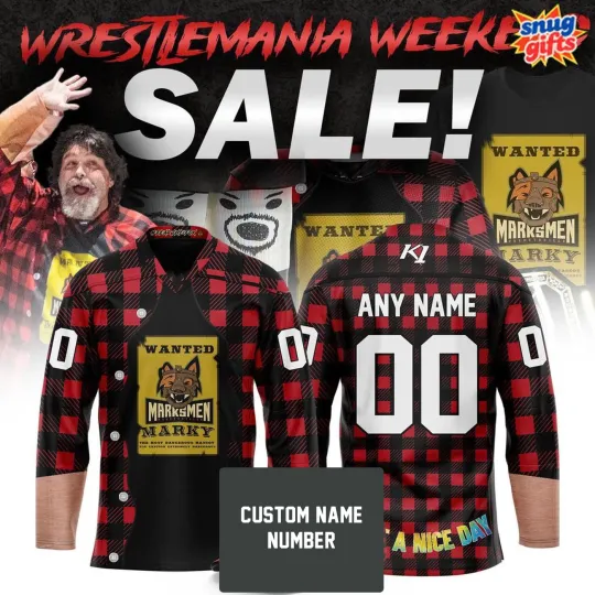 Discover Personalized Fayetteville Marksmen x WrestleMania Weekend Hockey Shirt Men's