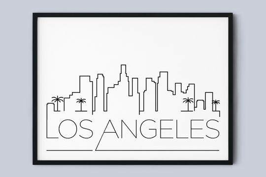 Discover Los Angeles Skyline Art Print: Minimalist LA Poster