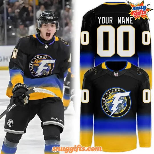 Discover Personalized Fargo Force Autism Awareness Night Hockey Shirt Men's Fan Gear Gift