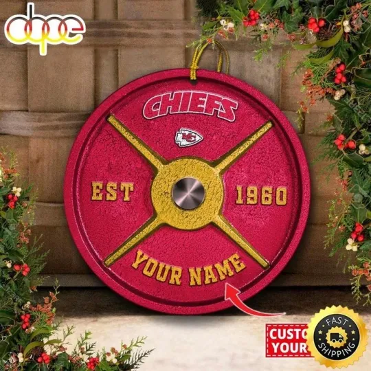 Discover Personalized Kansas City Football Chiefs Team Christmas Ceramic Ornament Gift