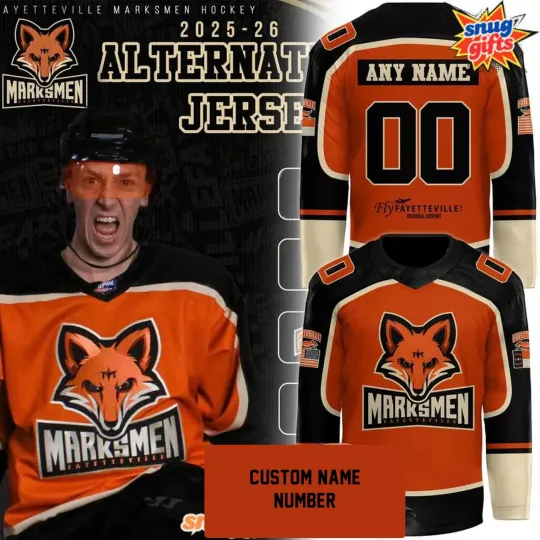 Discover Personalized Fayetteville Marksmen 2025–26 Alternate Special Hockey Shirt Men's