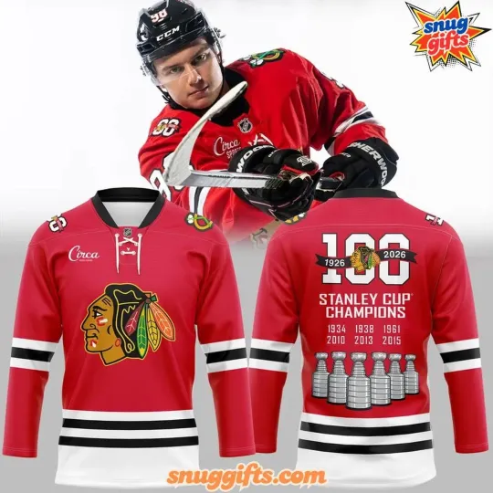 Discover Personalized Chicago Blackhawks 100 Years Stanley Cup Champions Hockey Shirt