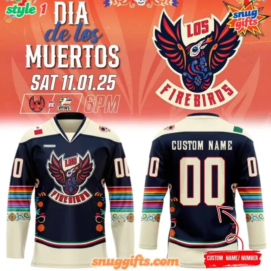 Discover Personalized Coachellla Valley Firebirds Día de Los Muertos Hockey Shirt Men's